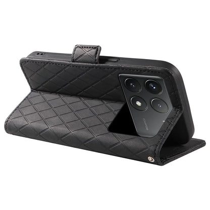 For Xiaomi Poco F6 Pro 5G / Redmi K70 5G / K70 Pro 5G Leather Case Wallet Rhombus Grid Phone Cover