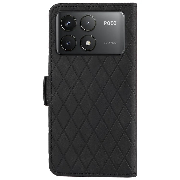 For Xiaomi Poco F6 Pro 5G / Redmi K70 5G / K70 Pro 5G Leather Case Wallet Rhombus Grid Phone Cover