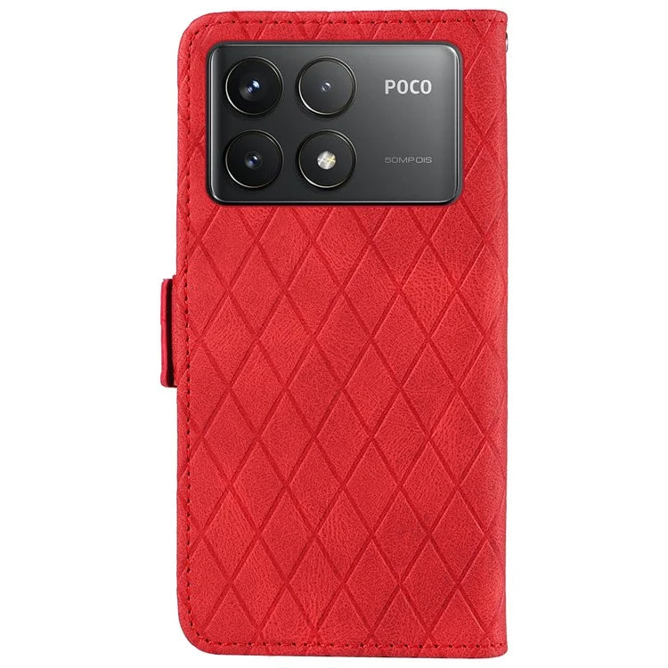 For Xiaomi Poco F6 Pro 5G / Redmi K70 5G / K70 Pro 5G Leather Case Wallet Rhombus Grid Phone Cover