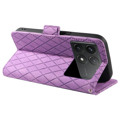 For Xiaomi Poco F6 Pro 5G / Redmi K70 5G / K70 Pro 5G Leather Case Wallet Rhombus Grid Phone Cover