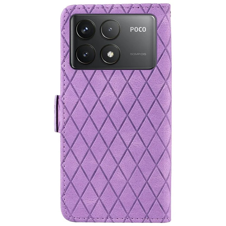 For Xiaomi Poco F6 Pro 5G / Redmi K70 5G / K70 Pro 5G Leather Case Wallet Rhombus Grid Phone Cover