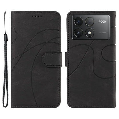 For Xiaomi Poco F6 Pro 5G / Redmi K70 5G / K70 Pro 5G Case Leather Wallet Cover Curved Line