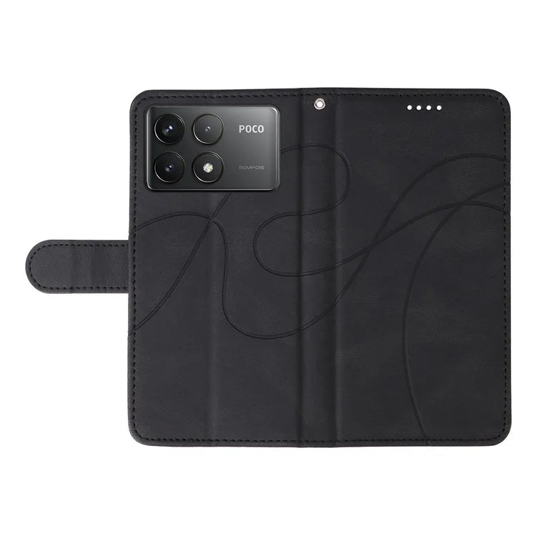 For Xiaomi Poco F6 Pro 5G / Redmi K70 5G / K70 Pro 5G Case Leather Wallet Cover Curved Line
