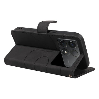 For Xiaomi Poco F6 Pro 5G / Redmi K70 5G / K70 Pro 5G Case Leather Wallet Cover Curved Line