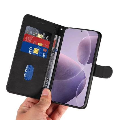 For Xiaomi Poco F6 Pro 5G / Redmi K70 5G / K70 Pro 5G Case Leather Wallet Cover Curved Line