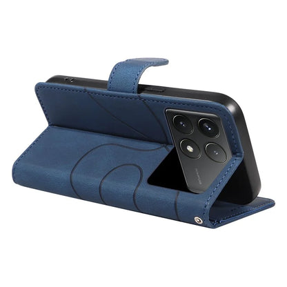 For Xiaomi Poco F6 Pro 5G / Redmi K70 5G / K70 Pro 5G Case Leather Wallet Cover Curved Line