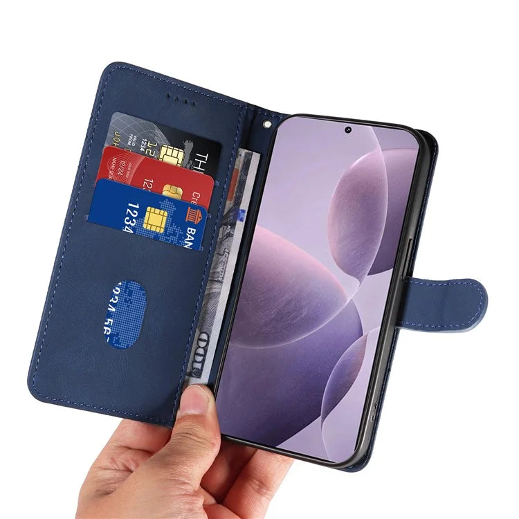 For Xiaomi Poco F6 Pro 5G / Redmi K70 5G / K70 Pro 5G Case Leather Wallet Cover Curved Line