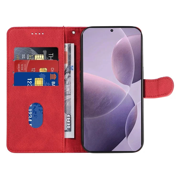 For Xiaomi Poco F6 Pro 5G / Redmi K70 5G / K70 Pro 5G Case Leather Wallet Cover Curved Line