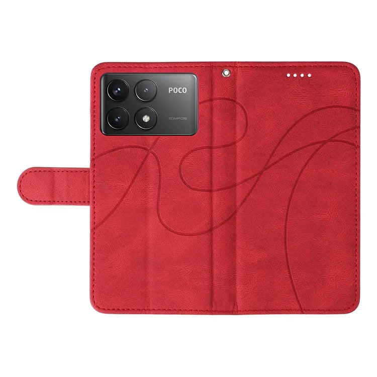 For Xiaomi Poco F6 Pro 5G / Redmi K70 5G / K70 Pro 5G Case Leather Wallet Cover Curved Line