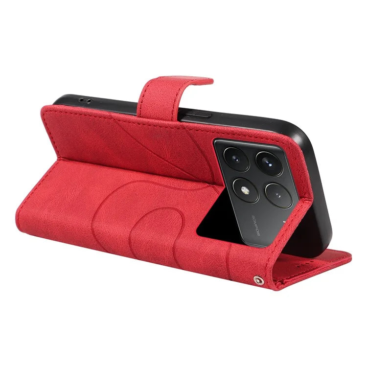 For Xiaomi Poco F6 Pro 5G / Redmi K70 5G / K70 Pro 5G Case Leather Wallet Cover Curved Line