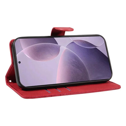 For Xiaomi Poco F6 Pro 5G / Redmi K70 5G / K70 Pro 5G Case Leather Wallet Cover Curved Line
