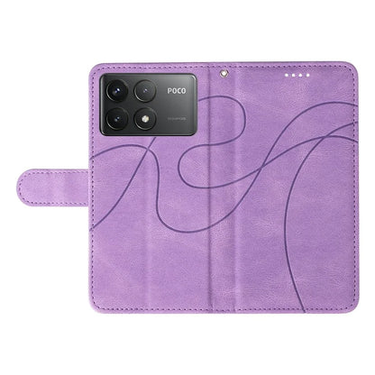 For Xiaomi Poco F6 Pro 5G / Redmi K70 5G / K70 Pro 5G Case Leather Wallet Cover Curved Line