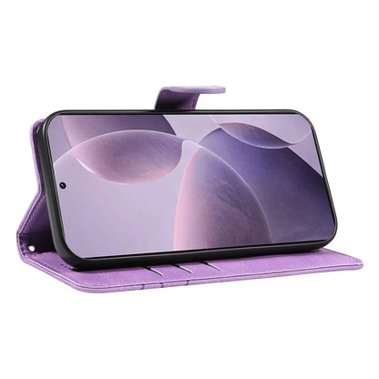For Xiaomi Poco F6 Pro 5G / Redmi K70 5G / K70 Pro 5G Case Leather Wallet Cover Curved Line