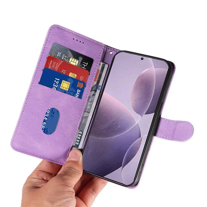 For Xiaomi Poco F6 Pro 5G / Redmi K70 5G / K70 Pro 5G Case Leather Wallet Cover Curved Line