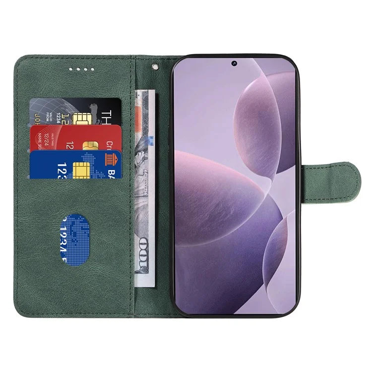 For Xiaomi Poco F6 Pro 5G / Redmi K70 5G / K70 Pro 5G Case Leather Wallet Cover Curved Line