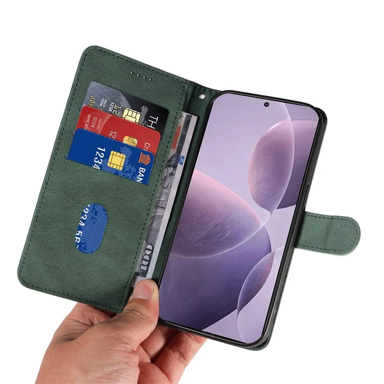 For Xiaomi Poco F6 Pro 5G / Redmi K70 5G / K70 Pro 5G Case Leather Wallet Cover Curved Line