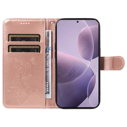 For Xiaomi Poco F6 Pro 5G / Redmi K70 5G / K70 Pro 5G Case PU Leather Butterfly Flower Phone Cover