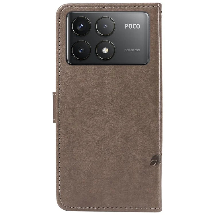 For Xiaomi Poco F6 Pro 5G / Redmi K70 5G / K70 Pro 5G Case PU Leather Butterfly Flower Phone Cover