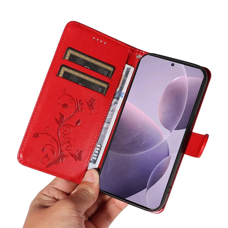 For Xiaomi Poco F6 Pro 5G / Redmi K70 5G / K70 Pro 5G Case PU Leather Butterfly Flower Phone Cover
