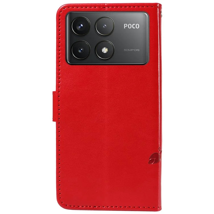 For Xiaomi Poco F6 Pro 5G / Redmi K70 5G / K70 Pro 5G Case PU Leather Butterfly Flower Phone Cover