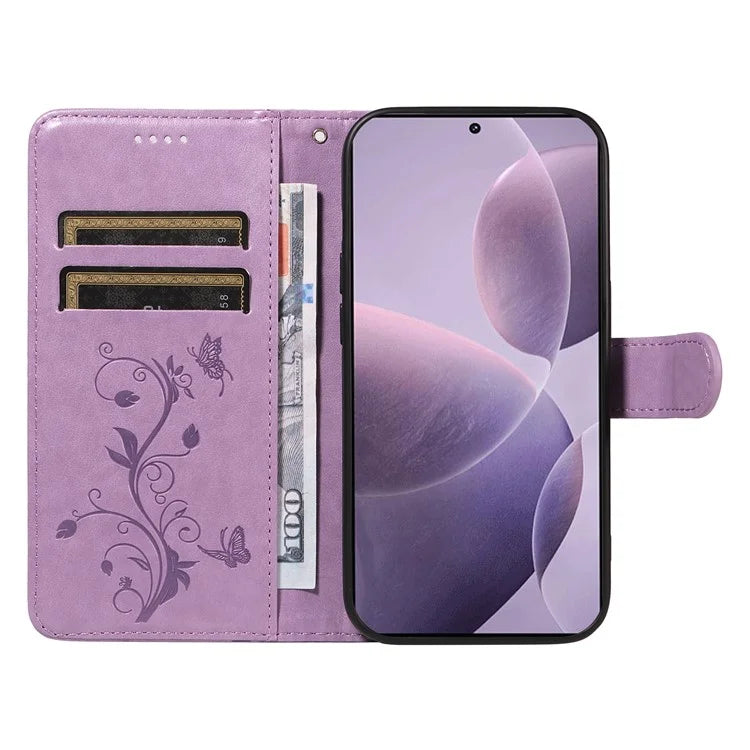 For Xiaomi Poco F6 Pro 5G / Redmi K70 5G / K70 Pro 5G Case PU Leather Butterfly Flower Phone Cover