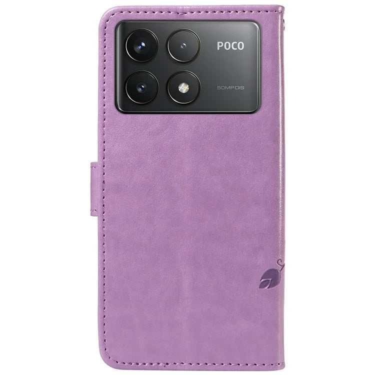 For Xiaomi Poco F6 Pro 5G / Redmi K70 5G / K70 Pro 5G Case PU Leather Butterfly Flower Phone Cover