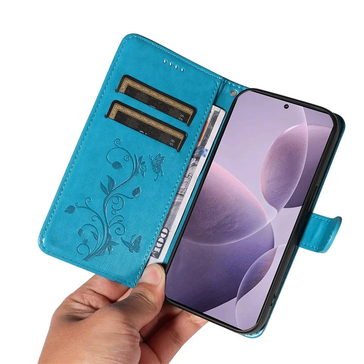 For Xiaomi Poco F6 Pro 5G / Redmi K70 5G / K70 Pro 5G Case PU Leather Butterfly Flower Phone Cover