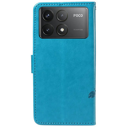 For Xiaomi Poco F6 Pro 5G / Redmi K70 5G / K70 Pro 5G Case PU Leather Butterfly Flower Phone Cover
