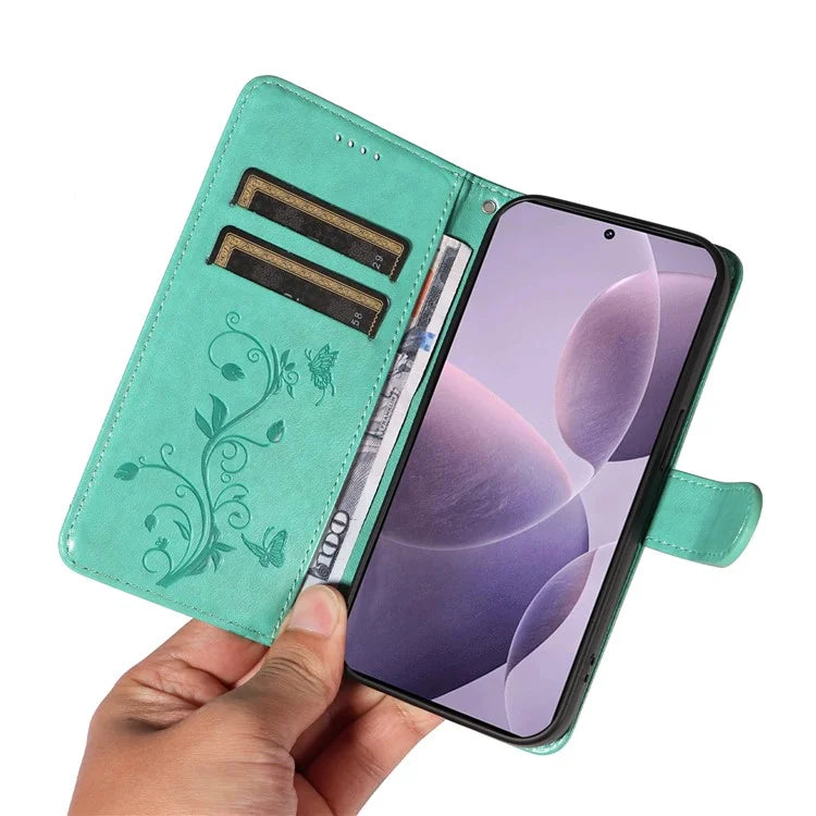 For Xiaomi Poco F6 Pro 5G / Redmi K70 5G / K70 Pro 5G Case PU Leather Butterfly Flower Phone Cover