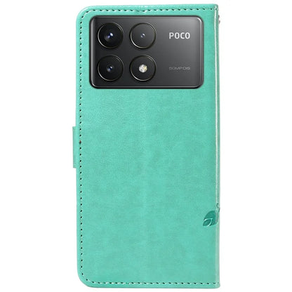 For Xiaomi Poco F6 Pro 5G / Redmi K70 5G / K70 Pro 5G Case PU Leather Butterfly Flower Phone Cover