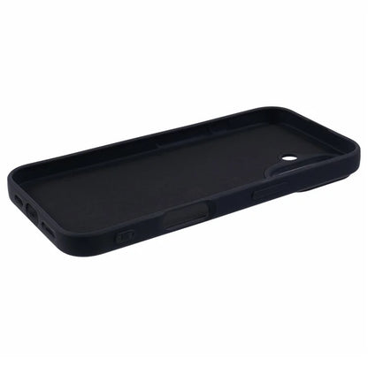 For iPhone 16 Plus TPU Case Soft Fiber Lining Anti-Scratch Phone Cover - Black