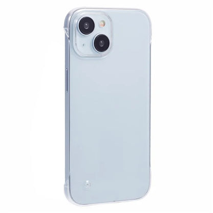 For iPhone 15 Frameless Case Shockproof Hard PC Phone Cover Clear Back