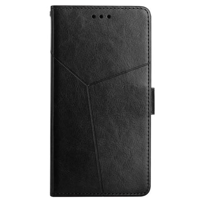 HT01 For Samsung Galaxy S24 FE Case Y-Shaped Lines Wallet PU Leather Shockproof Phone Cover