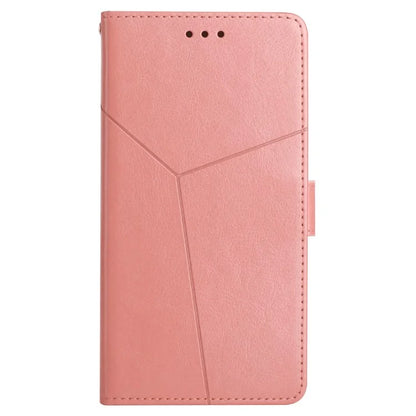 HT01 For Samsung Galaxy S24 FE Case Y-Shaped Lines Wallet PU Leather Shockproof Phone Cover