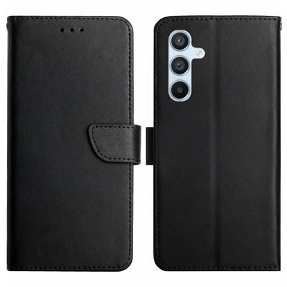 HT02 For Samsung Galaxy S24 FE Case Wallet Genuine Cow Leather Phone Cover Nappa Texture