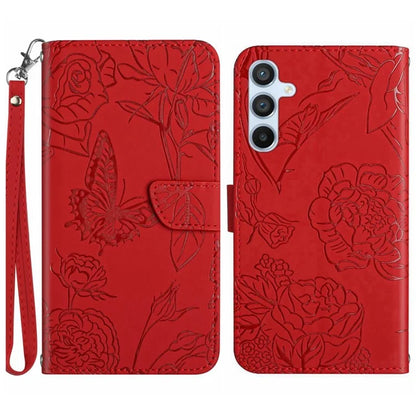 HT03 For Samsung Galaxy S24 FE Case Butterfly Flower Leather Phone Cover Handbag