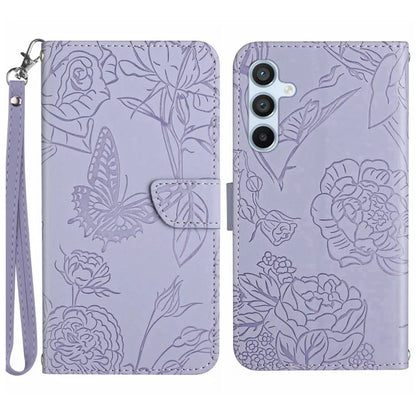 HT03 For Samsung Galaxy S24 FE Case Butterfly Flower Leather Phone Cover Handbag