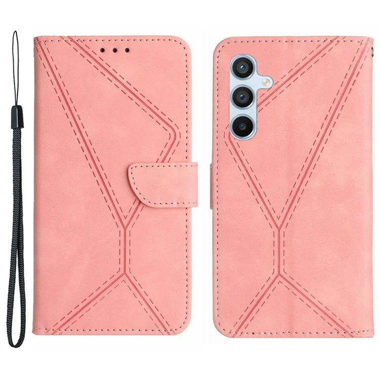 HT05 For Samsung Galaxy S24 FE Case Leather Magnetic Clasp Wallet Flip Phone Cover