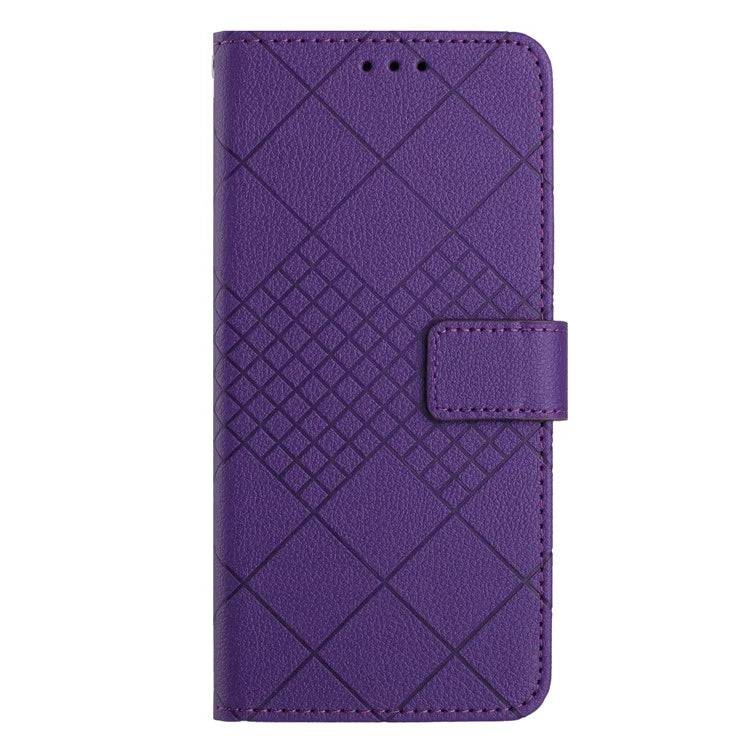 HT06 For Motorola Moto E14 4G / G04 4G / G04s 4G / G24 4G Case Rhombus Leather Phone Cover Litchi Texture