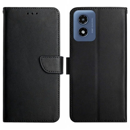 HT02 For Motorola Moto E14 4G / G04 4G / G04s 4G / G24 4G Case Genuine Cow Leather Folio Stand View Cover Nappa Texture