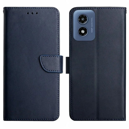 HT02 For Motorola Moto E14 4G / G04 4G / G04s 4G / G24 4G Case Genuine Cow Leather Folio Stand View Cover Nappa Texture