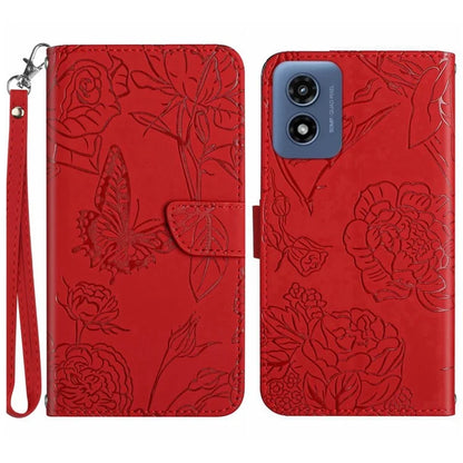 HT03 For Motorola Moto E14 4G / G04 4G / G04s 4G / G24 4G Case Butterfly Flower Leather Phone Cover