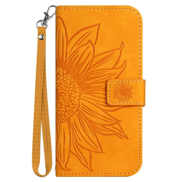 HT04 For Motorola Moto E14 4G / G04 4G / G04s 4G / G24 4G Case Leather Sunflower Design Flip Wallet Phone Cover