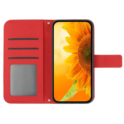 HT04 For Motorola Moto E14 4G / G04 4G / G04s 4G / G24 4G Case Leather Sunflower Design Flip Wallet Phone Cover