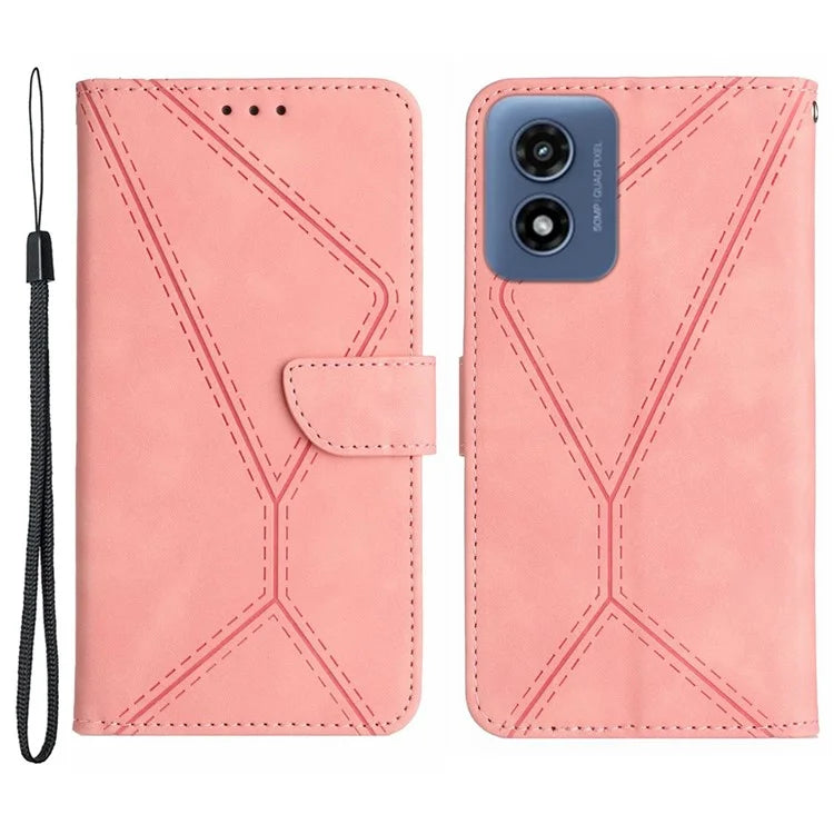 HT05 For Motorola Moto E14 4G / G04 4G / G04s 4G / G24 4G Case Leather Skin-Touch Phone Cover Wallet