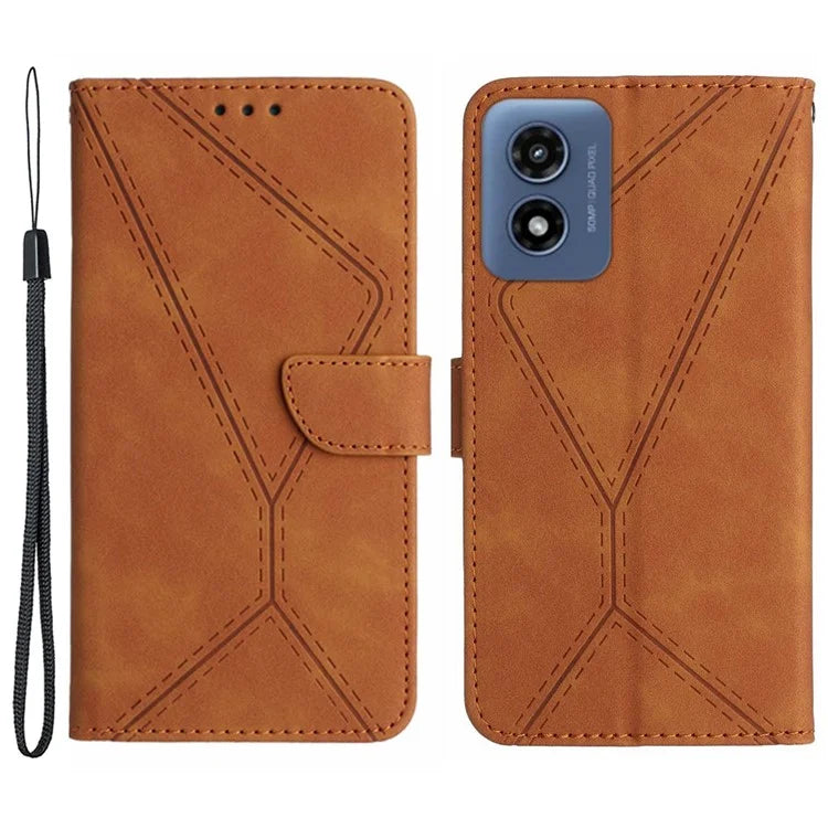 HT05 For Motorola Moto E14 4G / G04 4G / G04s 4G / G24 4G Case Leather Skin-Touch Phone Cover Wallet