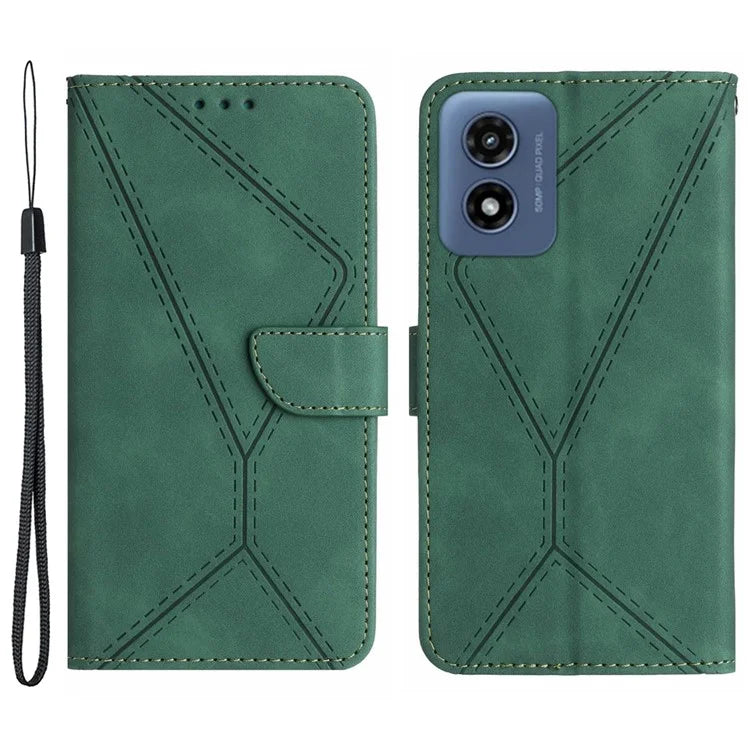 HT05 For Motorola Moto E14 4G / G04 4G / G04s 4G / G24 4G Case Leather Skin-Touch Phone Cover Wallet