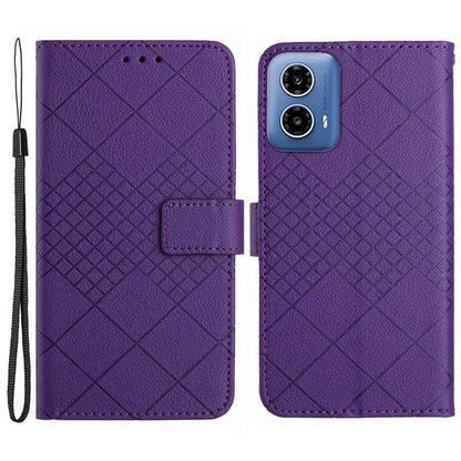 HT06 For Motorola Moto G85 5G / S50 Neo 5G Case PU Leather Wallet Rhombus Phone Cover