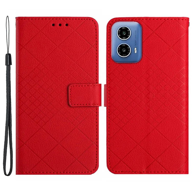 HT06 For Motorola Moto G85 5G / S50 Neo 5G Case PU Leather Wallet Rhombus Phone Cover