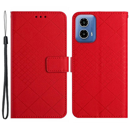 HT06 For Motorola Moto G85 5G / S50 Neo 5G Case PU Leather Wallet Rhombus Phone Cover